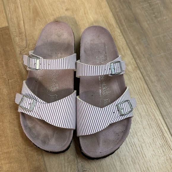Birkenstock Birki’s lavender and white stripes sandals size 37/6 - Picture 2 of 9